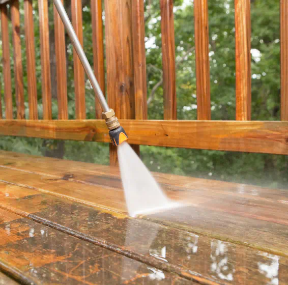 close up washing the deck